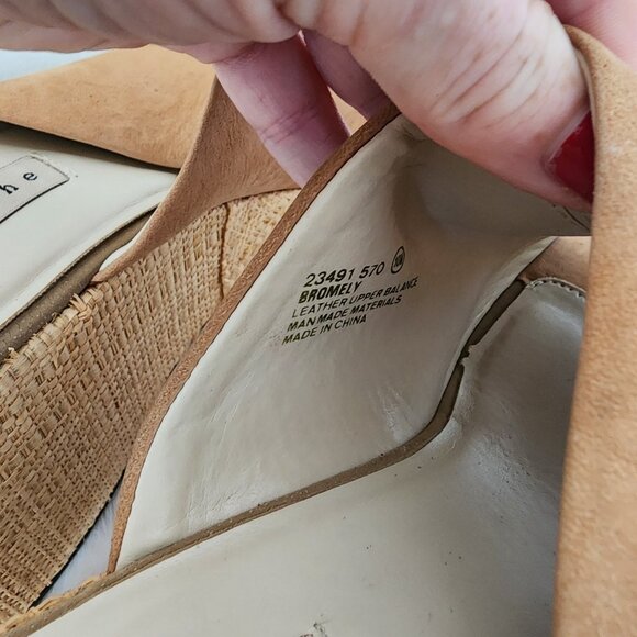 Y2K Apostrophe Wedge Sandals Bromely Size 10W Brown Floral - Picture 8 of 8